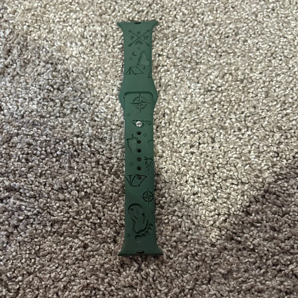 Green Silicone Adventure Pattern Wristband for Smartwatch